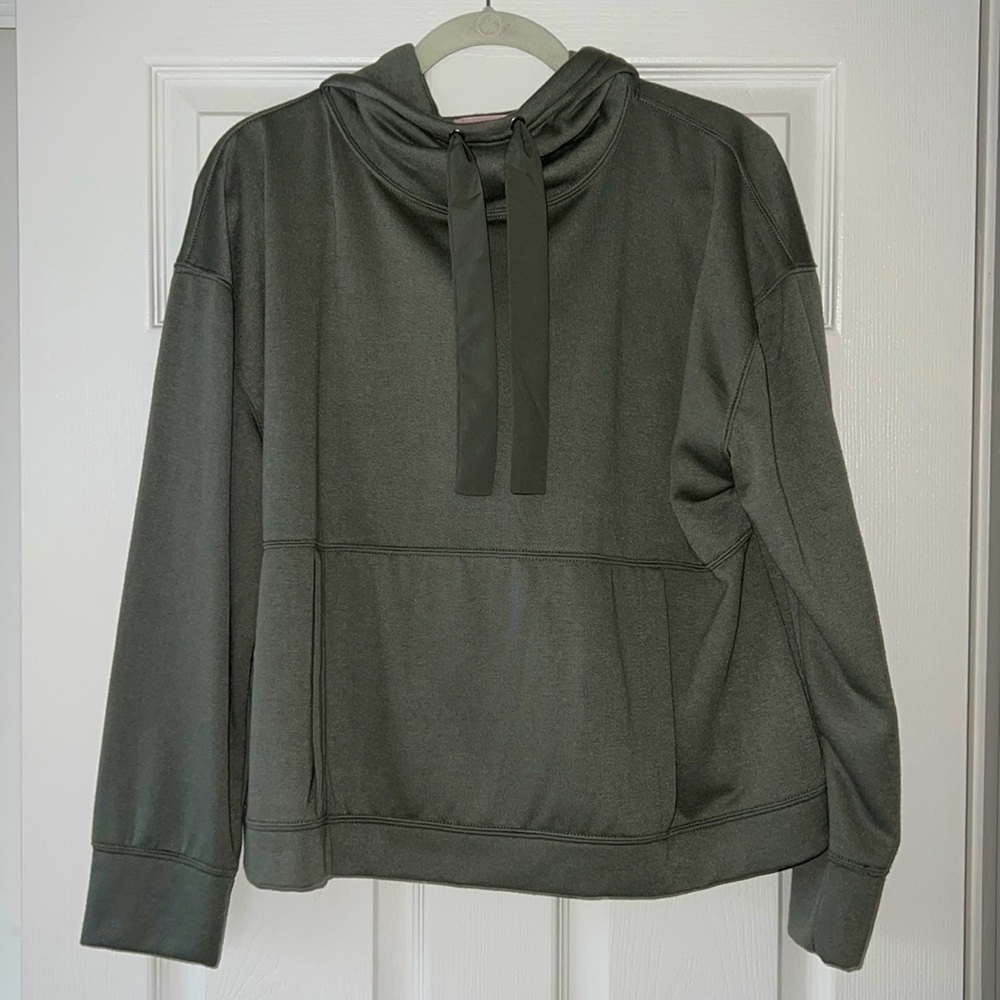 Philosophy Olive Green Cropped Hoodie